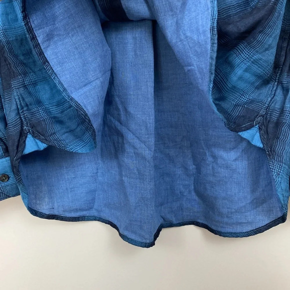 New Vince Blue Plaid Button Down 100% Cotton size XL - Picture 11 of 16